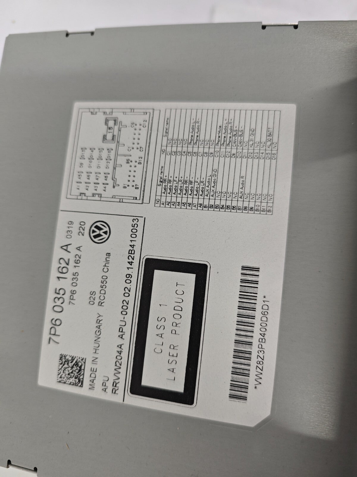 Original VW Touareg 7P Radio a/C Multimedia Control Panel SD 7P6035162A