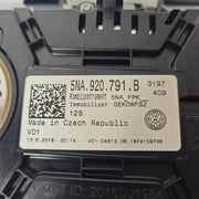 Volkswagen Tiguan MK2 Instrument Cluster Digital Speedometer Gauges 5NA920791B