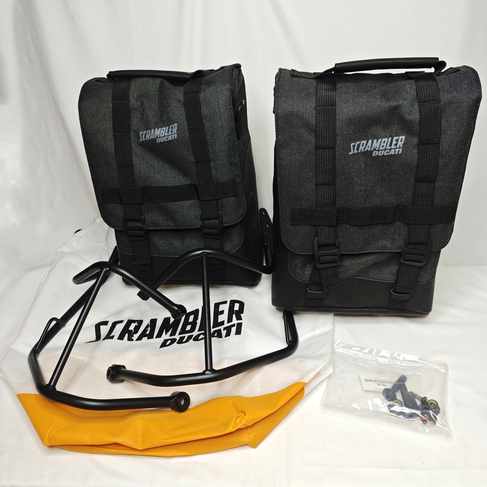 Ducati Genuine OEM Scrambler 1100 Saddle Bag Set 96781401A w/ Supports 96781361A